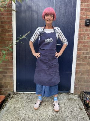 On The Huh! Organic Cotton Apron with Pockets in Navy